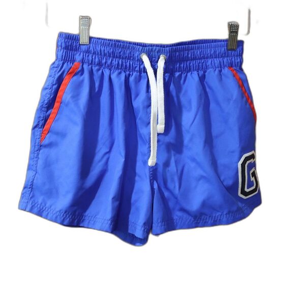 Zara Man Blue Swim Trunks with Red Accents Vacation Beach Short Medium - Picture 1 of 7